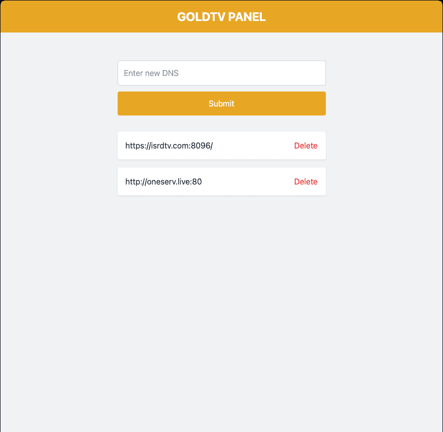 GOLDTV IPTV SMARTER PANEL