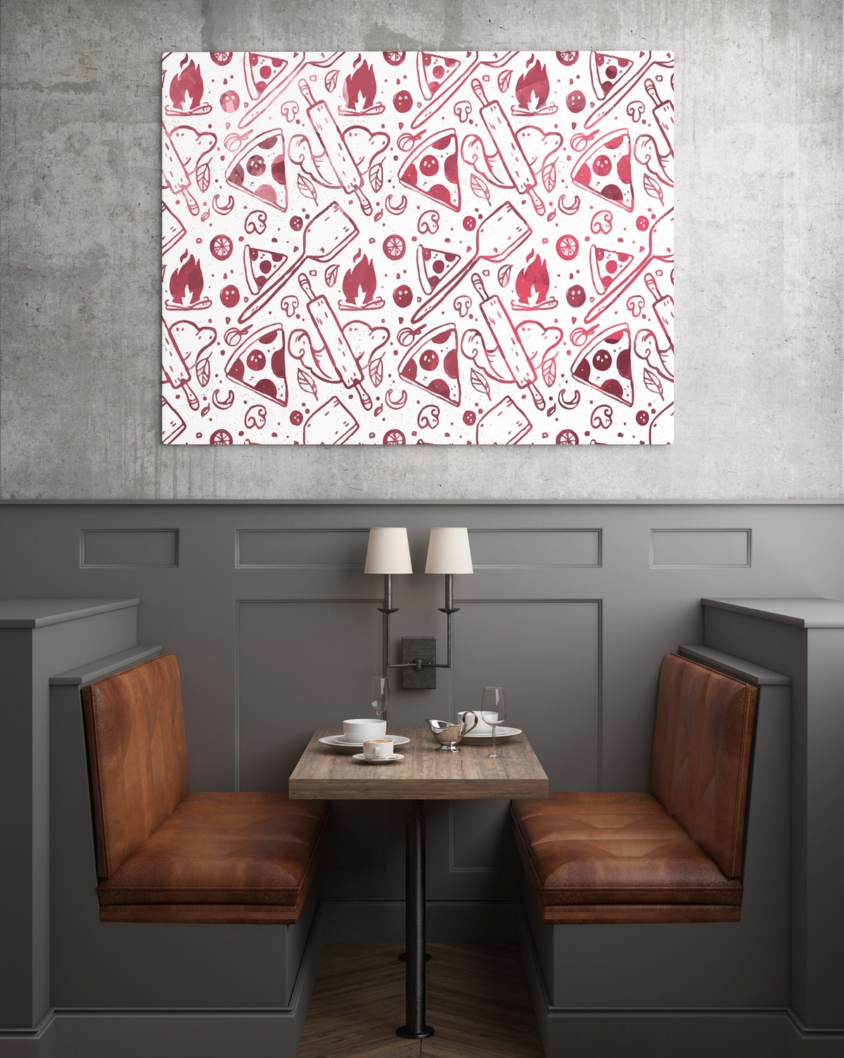 تصميم توضيحي لمطعم البيتزا