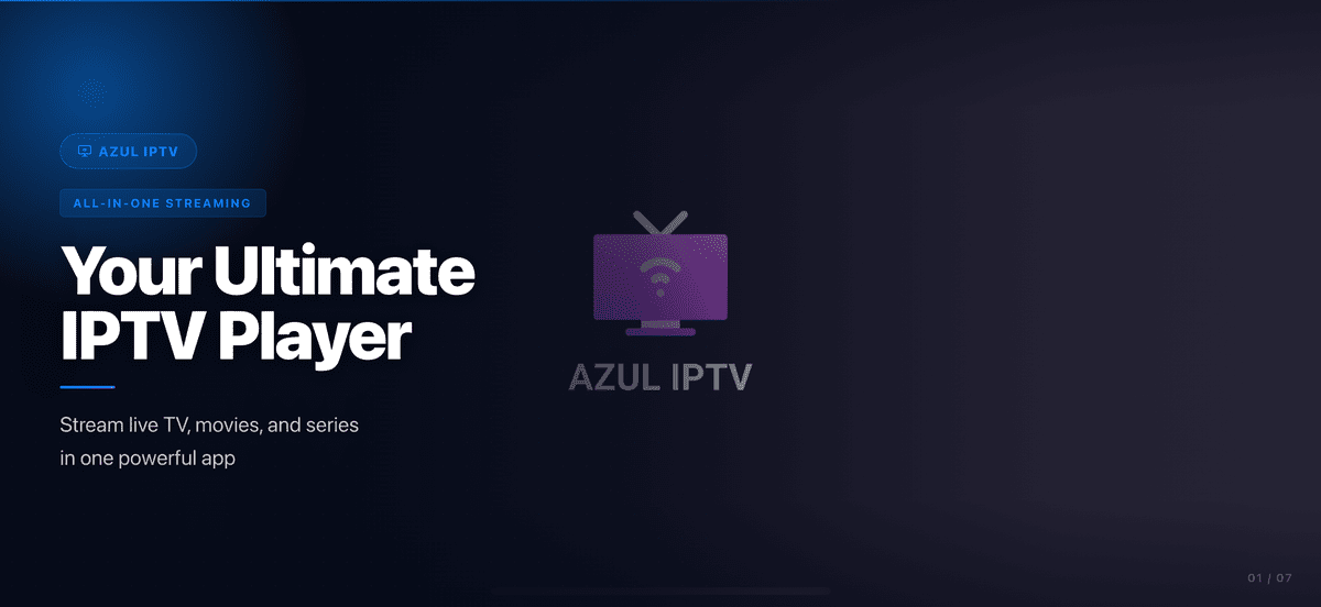 AZUL IPTV XTREAM, Multiple Format, Flutter AppMobile & Android TV, Admob