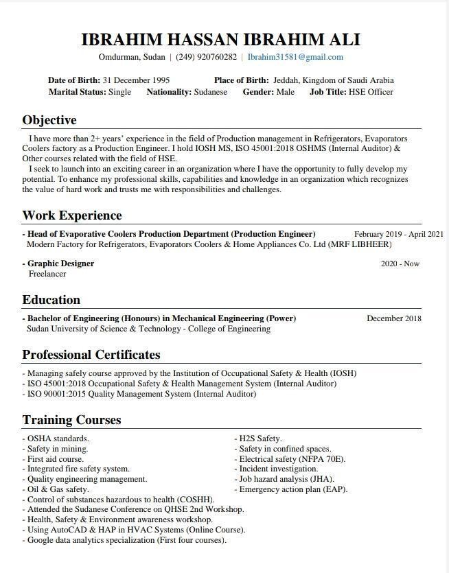 نماذج السير الذاتية - HiMa CV - صور