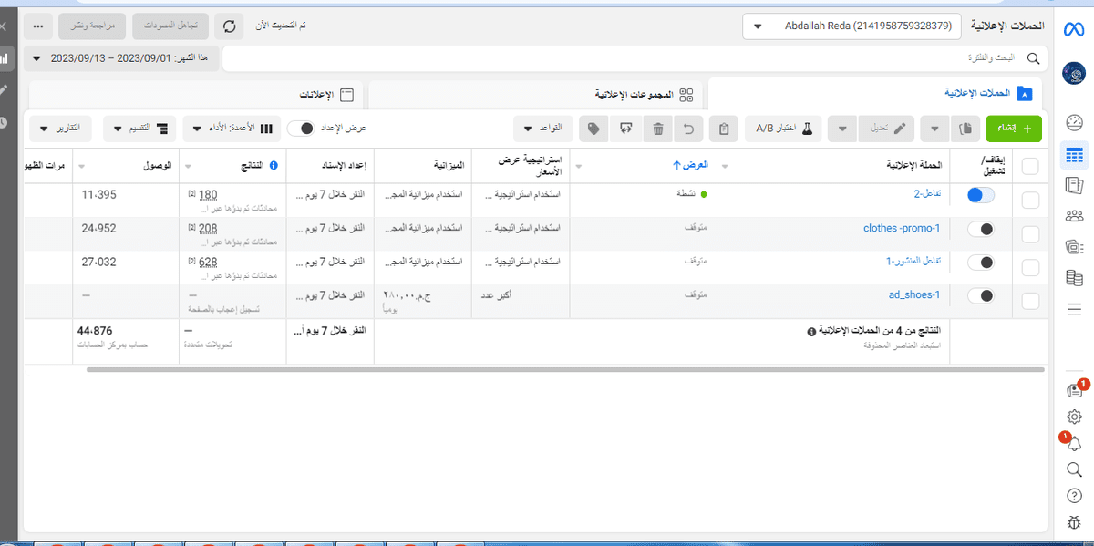 نتائج الحملات الى الان 