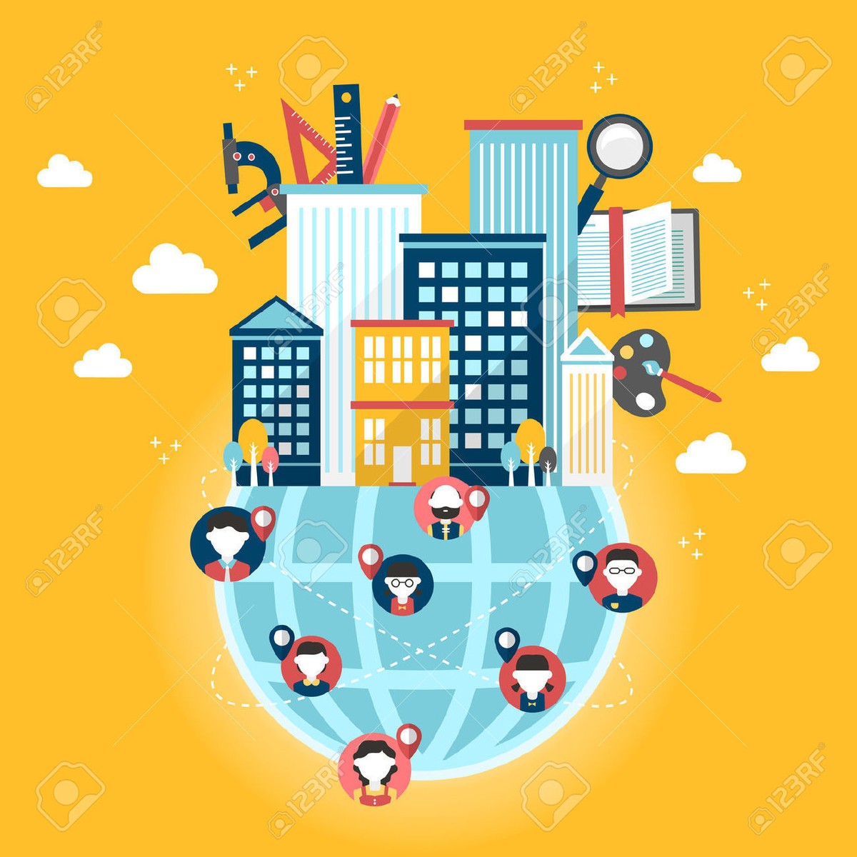 35380850-education-for-all-concept-in-flat-design-style-Stock-Vector