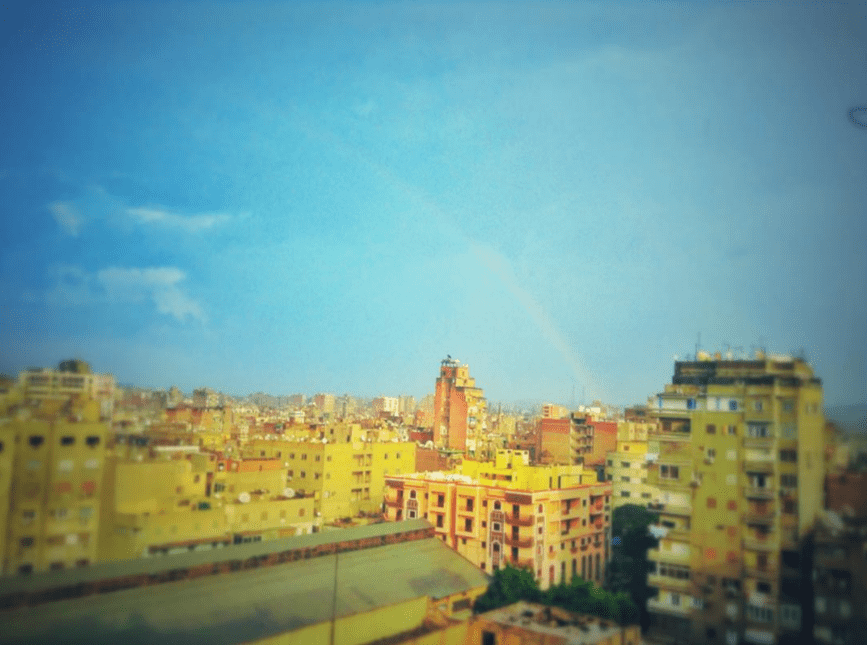 قوس قزح في سماء القاهرة