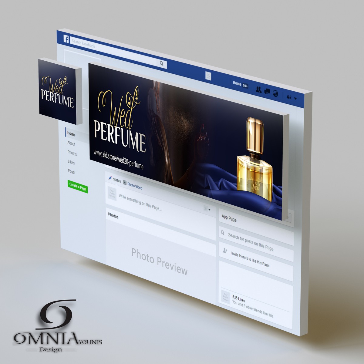 LOGO Design & تصميم غلاف للسوشيال ميديا الخاص لـ Wed Perfume