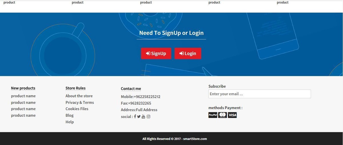 طلب تسجيل الدخول او التسجيل في المتجر 