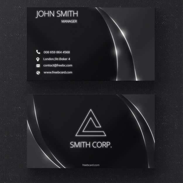 black-business-card-with-glossy-lines_1051-1368
