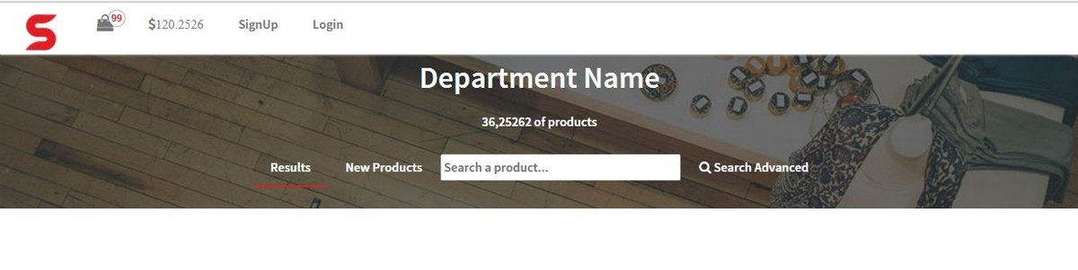 صورة تظهر القسم من الاعلى حيث يمكنك عرض المنتجات الجديدة وامكانية ايضاً البحث بشكل متقدم
