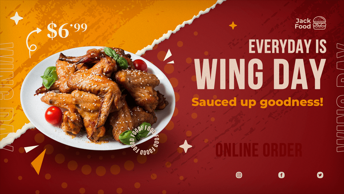 تصميم اعلاني لمطعم 