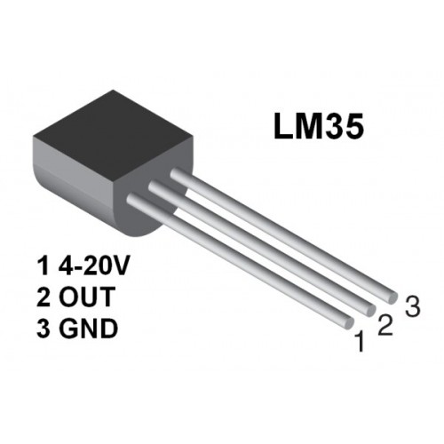 حساس الحرارة  lm35 pinout 