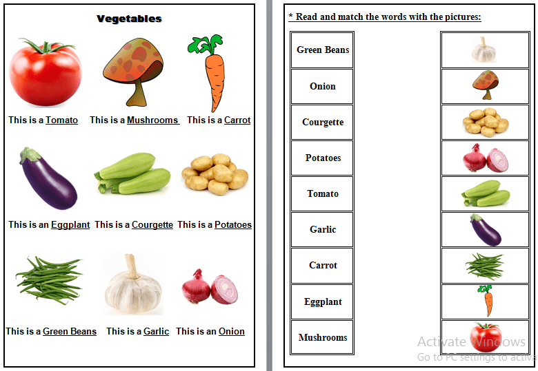 منهج إنجليزي للأطفال مرحلة التمهيدي 1 في الـ (Word)
