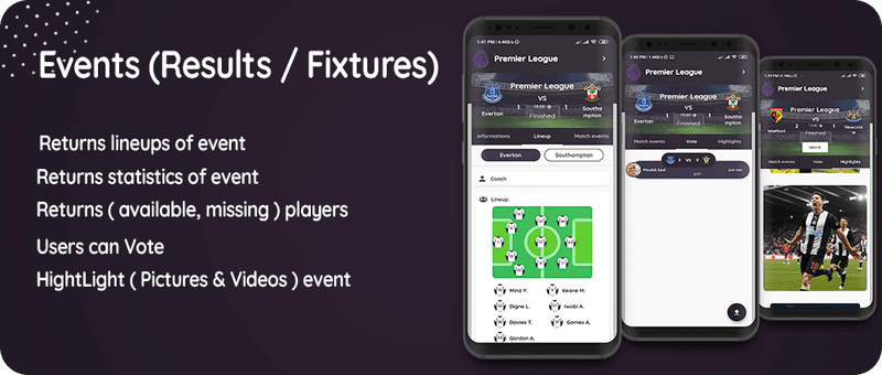 Flutter Football API: LiveScore & Vote Matches & News Sport & Live Matches ( Admob & Facebook ads ) - 3